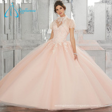 Lace Appliques Sequined Beading Crystal Quinceanera Dress